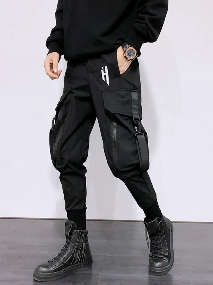 Functional Big Pocket Hip Hop Cargo Pants - Bellarte Enchanté Functional Big Pocket Hip Hop Cargo Pants